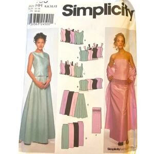 Vtg Simplicity 9466 Pattern Top Skirt Wrap Miss 6-12 Bridesmaid Mother Bride